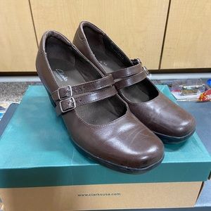 Mary Jane style shoe with wedge heel